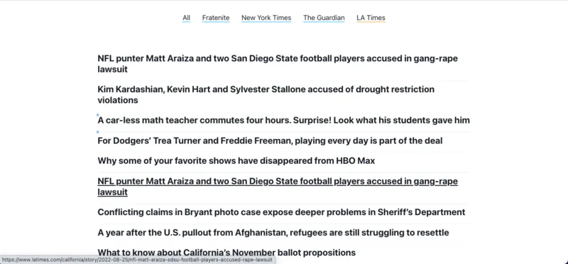 News Scrapper web application